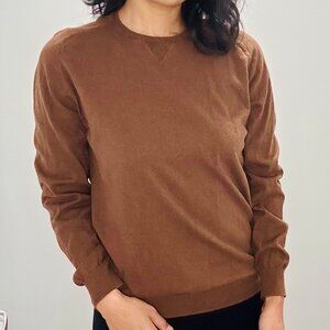 Massimo Dutti Cotton Silk Brown Sweater